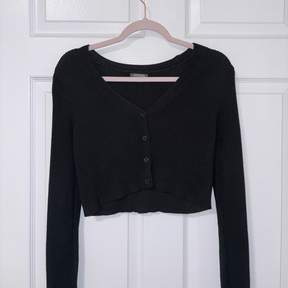 Wild Fable Black Ribbed Knit Sweater